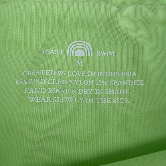 High Waisted Bottom TOAST SWIM Size M Signature Cut Out NWT Paradise Green - Picture 4 of 5